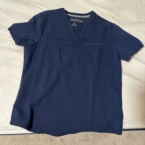 Fabletics Navy one pocket scrub top